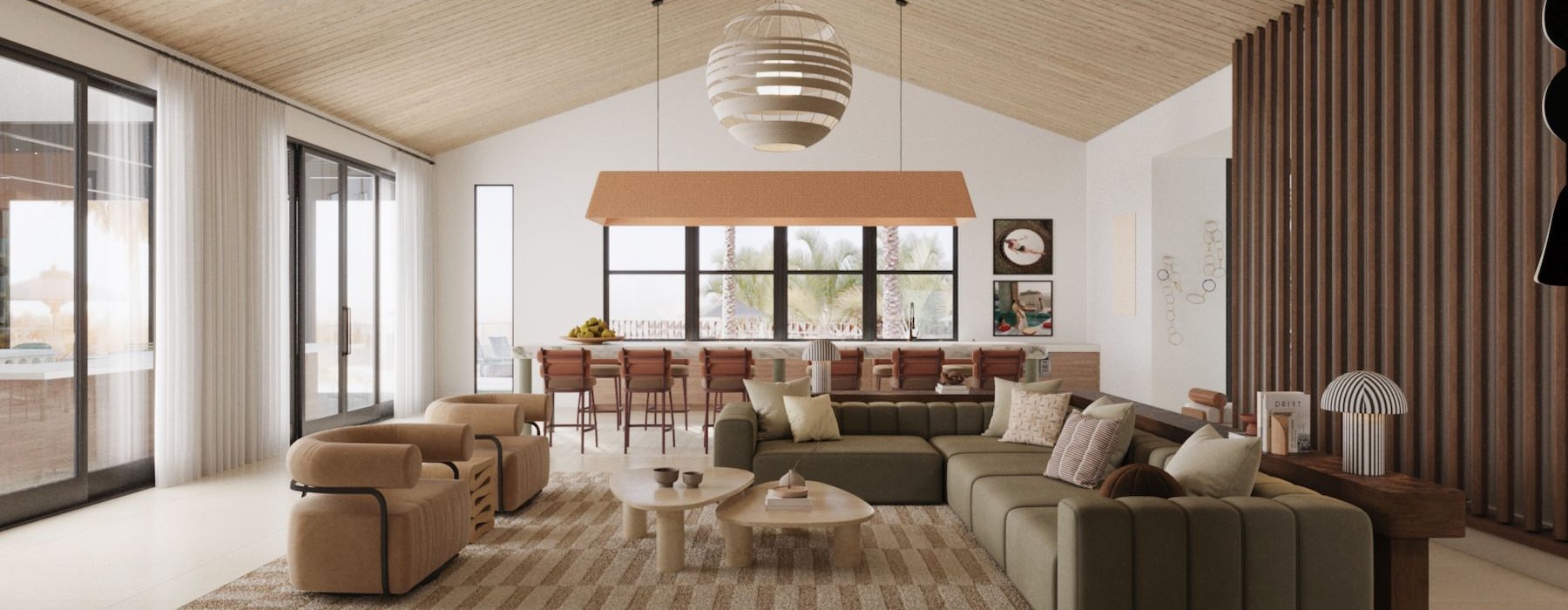 a clubroom with couches and tables