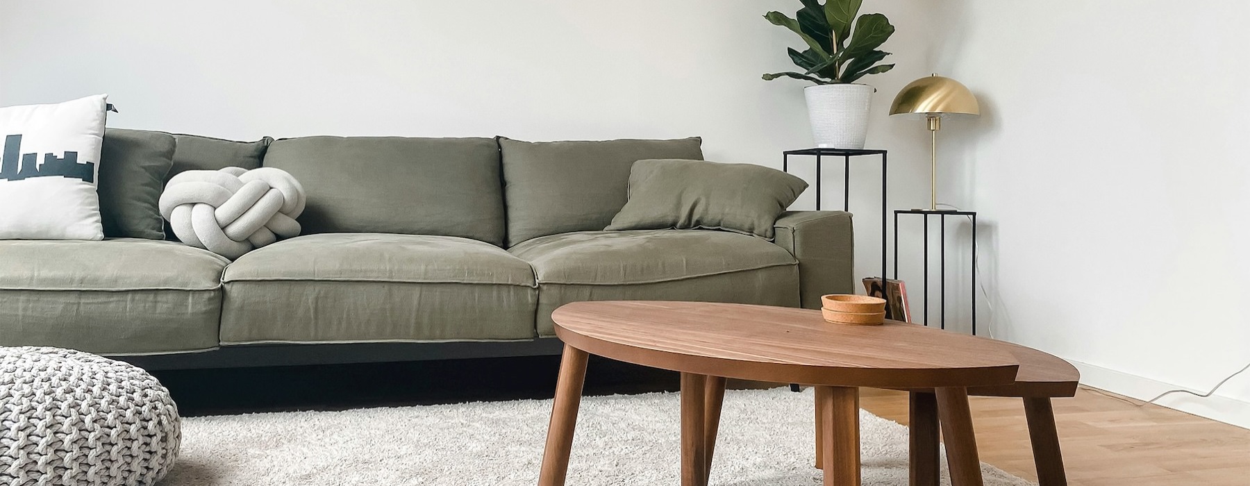 a living room with a couch and a coffee table